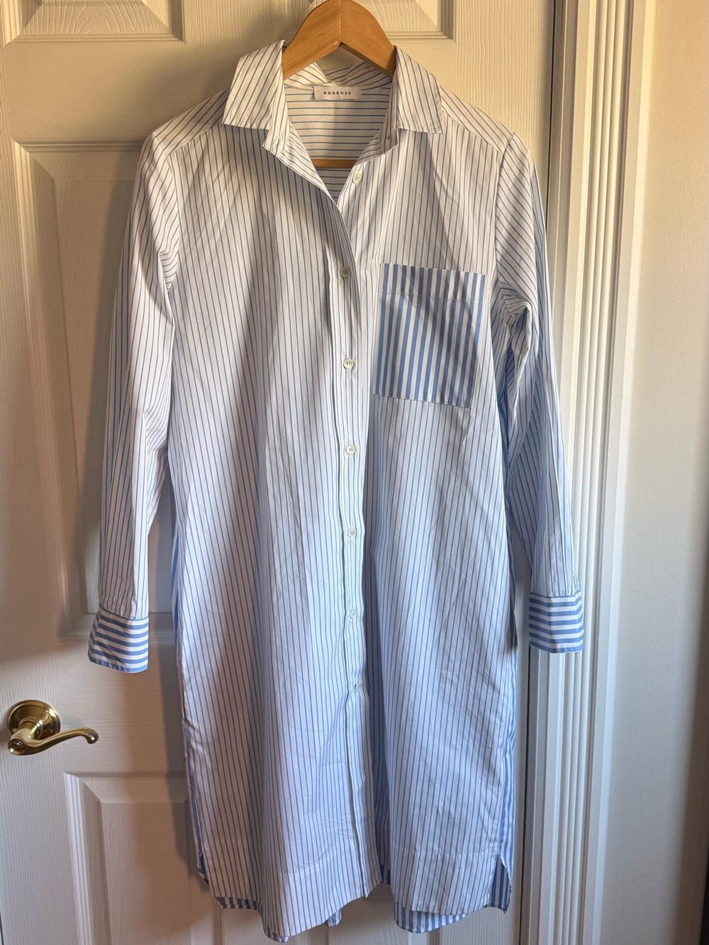 Rosso35 Light Blue & White Striped dress